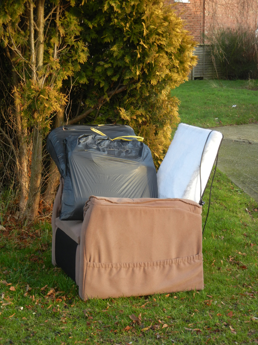 Arm Chair with bin bags